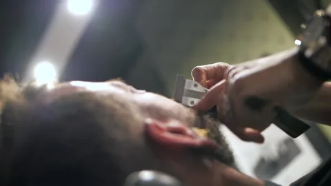 Shaving Barber Stock Footage 202005431