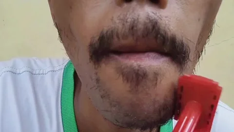 Shaving beard Stock Footage 274647293