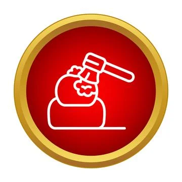 Shaving a beard icon in red circle Stock Illustration