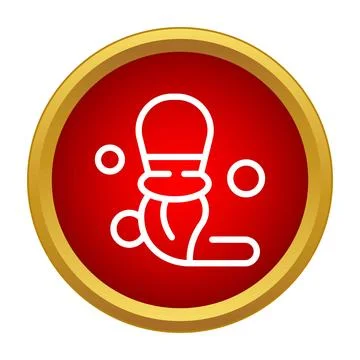 Shaving brush creating lather in red circle icon Stock Illustration