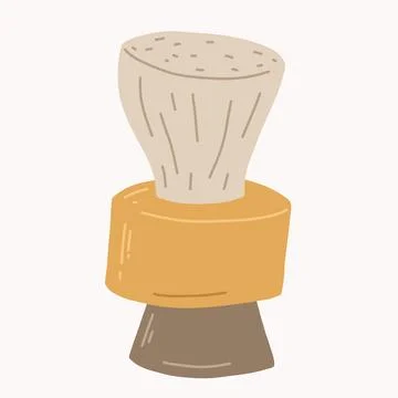 Shaving brush isolated on white background. care accessory Stock Illustration