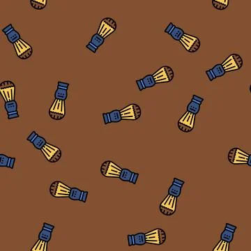 Shaving brush men cosmetic vector seamless pattern Stock Illustration