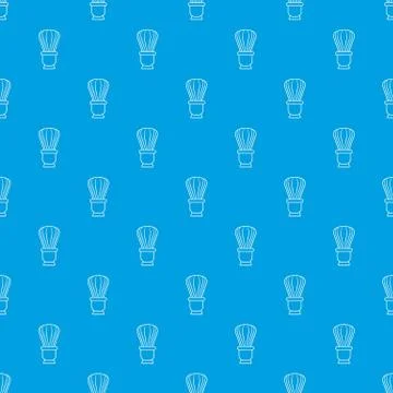 Shaving brush pattern vector seamless blue Stock Illustration