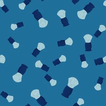 Shaving brush seamless pattern. Barber shop in doodle style. Stock Illustration