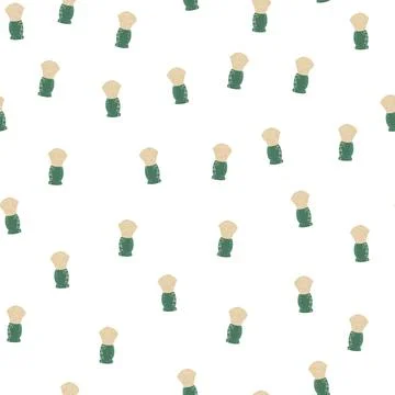 Shaving brush seamless pattern. Barber shop in doodle style. Stock Illustration
