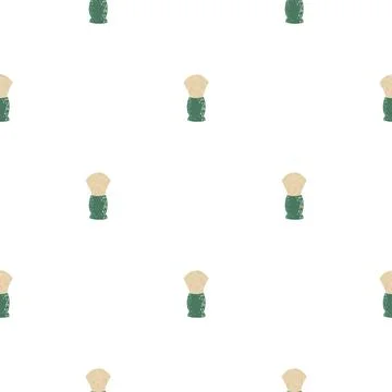 Shaving brush seamless pattern. Barber shop in doodle style. Stock Illustration