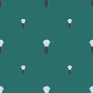 Shaving brush seamless pattern. Barber shop in doodle style. Stock Illustration