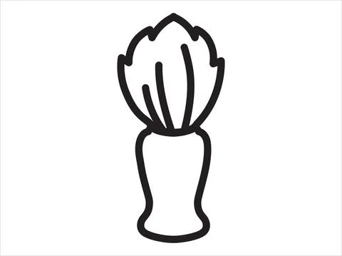 Shaving brush. Simple element Foam Brush. Barber symbol silhouette Stock Illustration