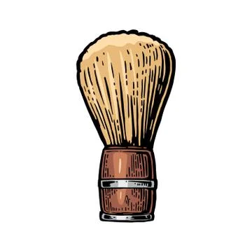 Shaving brush. Vector color illustrations on white backgrounds. Stockillustratie