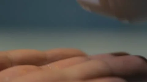 Shaving cream hand close up Stock Footage 11900618