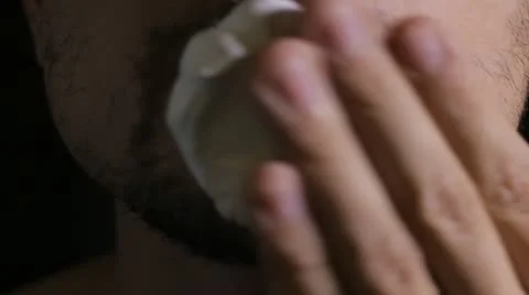 Shaving cream hand close up Stock Footage 11900817