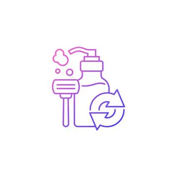 Shaving cream refill gradient linear vector icon 스톡 일러스트
