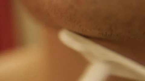 Shaving Face Close up Stock Footage 25408882