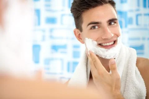 Shaving face Stock Photos