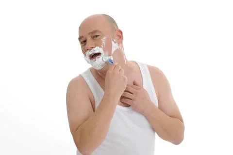 Shaving face Stock Photos