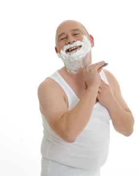 Shaving face Stock Photos