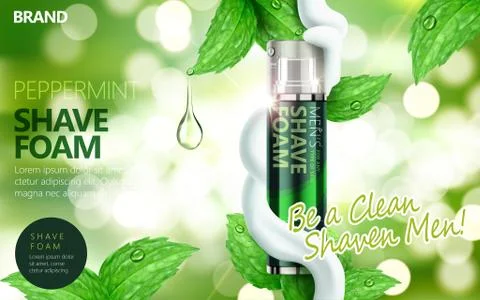 Shaving foam ads Stock Illustration