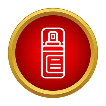 Shaving foam aerosol can vector icon on red background Illustrazione stock