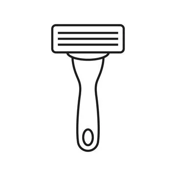 Shaving machine icon in flat outline stroke style. Razor blade vector illus.. Stock Illustration