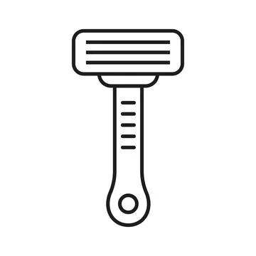Shaving machine icon in flat outline stroke style. Razor blade vector illus.. Stock Illustration