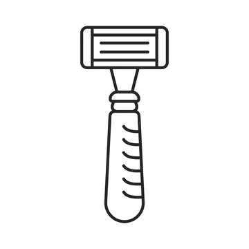 Shaving machine icon in flat outline stroke style. Razor blade vector illus.. Stock Illustration