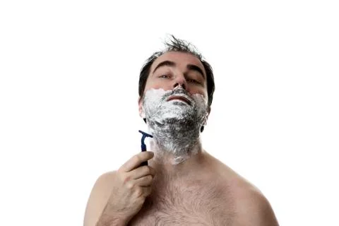 Shaving man Stock Photos