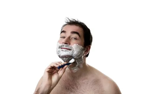 Shaving man Stock Photos