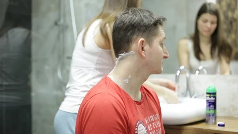 Shaving neck Stock Footage 89916804