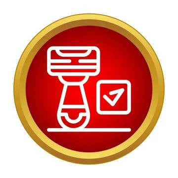 Shaving razor with check mark icon completing grooming Stock Illustration