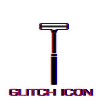 Shaving razor icon flat. Stock Illustration