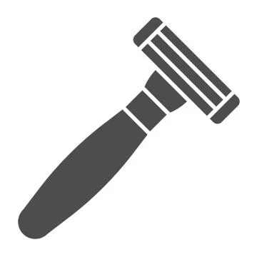Shaving razor solid icon. Blade vector illustration isolated on white. Shaver Stock Illustration