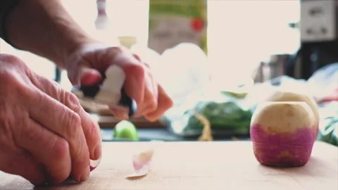 Shaving Vegetables Stock Footage 301649206