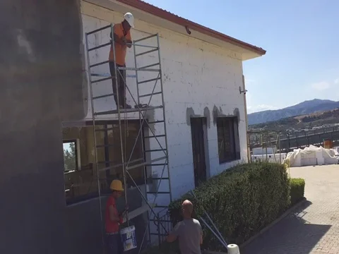 Shaving wall with thermal coat time lapse Stock Footage 80466045