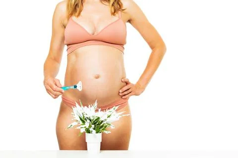 Shaving when a pregnant problem issue illustration Stock Photos