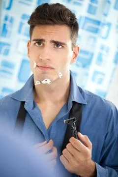 Shaving wounded Stock Photos