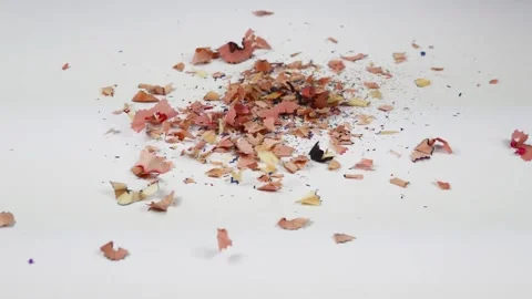 Shavings from crayons falling Video stock 140759733