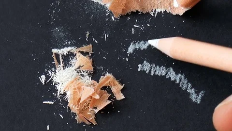 Shavings from a pencil Stock Footage 79099257