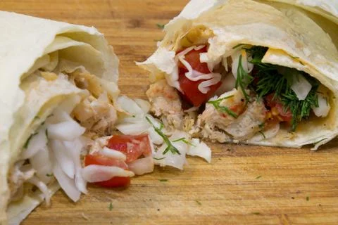 Shawarma closeup Stock Photos