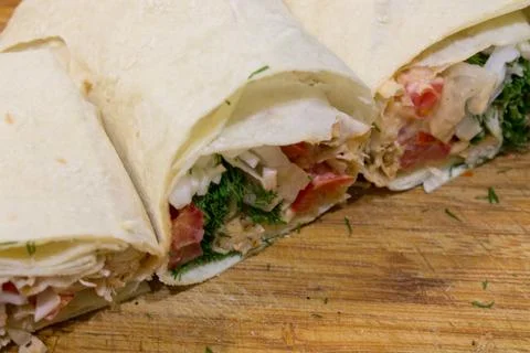 Shawarma closeup Stock Photos