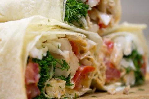 Shawarma closeup Stock Photos