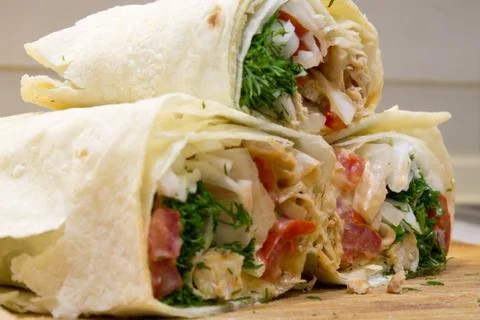 Shawarma closeup Stock Photos