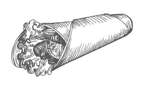 Shawarma hand drawn Stock Illustration