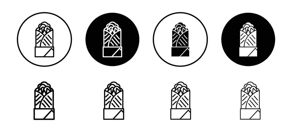 Shawarma icon representing Middle Eastern cuisine and delicious wraps, perf.. Stock Illustration