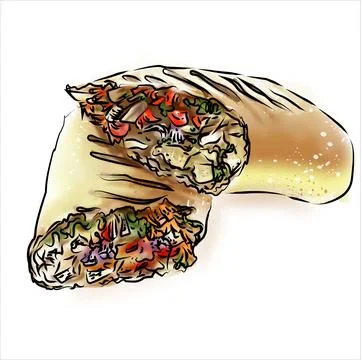 Shawarma illustration Illustrazione stock