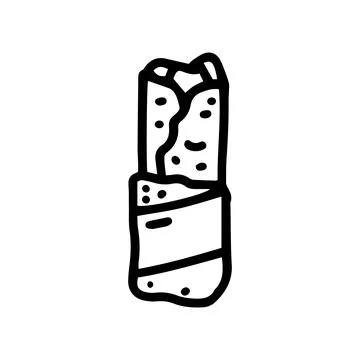 Shawarma line vector doodle simple icon design Stock Illustration