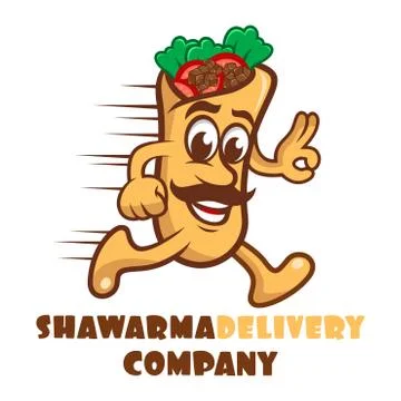 Shawarma logo mascot Stock Illustration