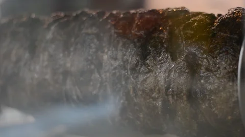 Shawarma machine rotating and grilling meat with spices. Shaurma, Turkish doner- Vídeos de archivo 93562140
