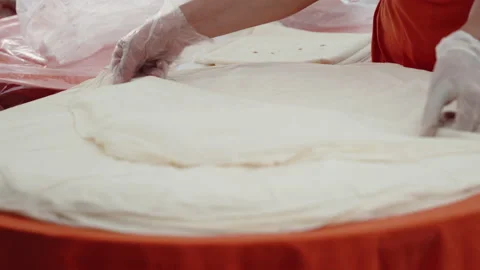 shawarma making process at a cake factor... | Stock Video | Pond5