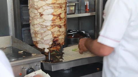 Shawarma Preparation Stock Footage 86595589