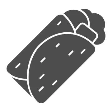 Shawarma solid icon, Street food concept, Doner kebab sign on white background イラスト素材